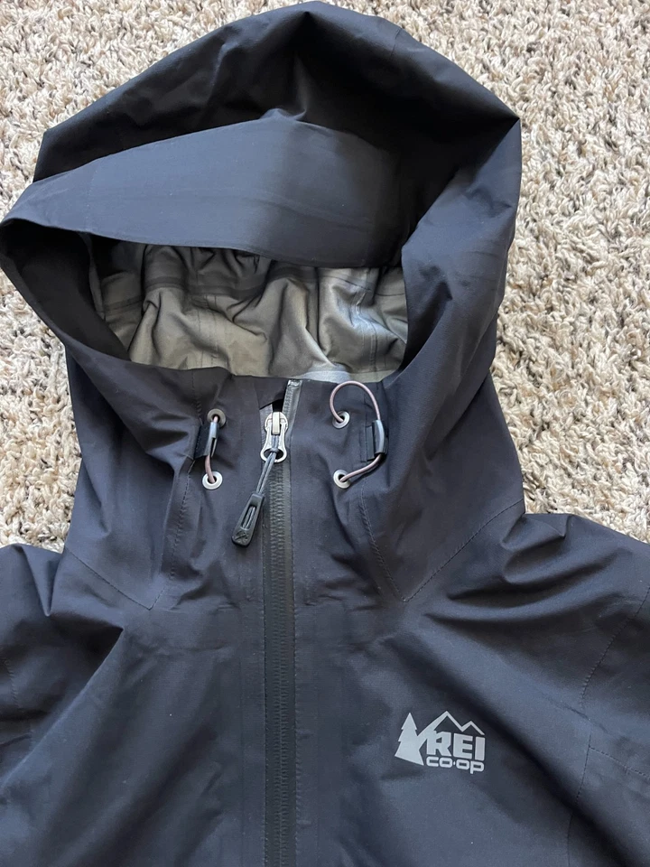 Chaqueta de lluvia REI Coop Gore Tex para mujer XS negra cremallera completa Foto 3 de 4