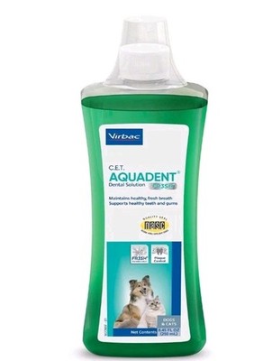 Virbac C.E.T. Aquadent Dental Solution for Dogs and Cats 8.45 oz. (250 mL) New