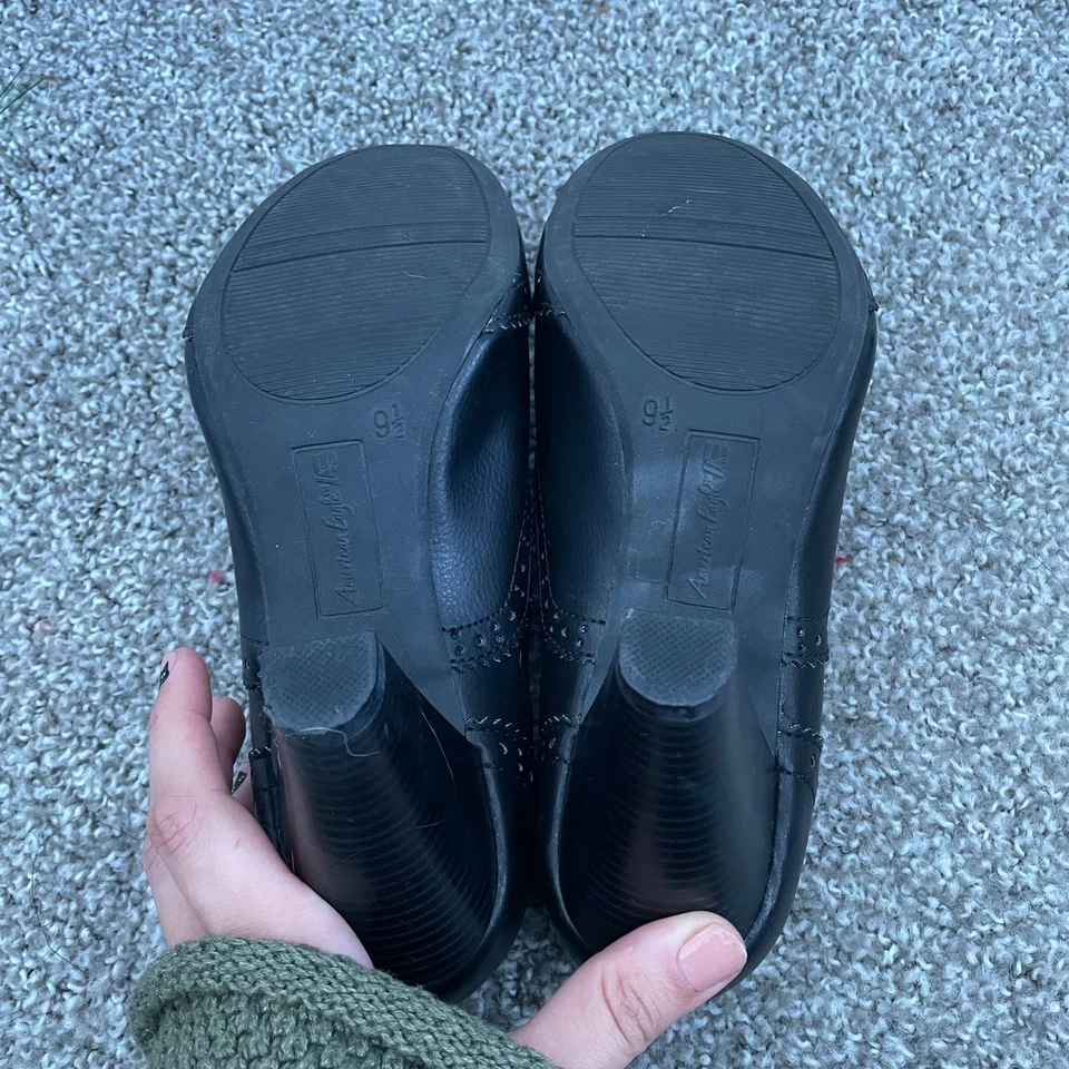 Y2k American Eagle Loafers Women 9.5 Black Preppy Academia Victorian Pinup - Image 2 of 4