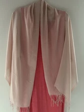 6 ea. Pashmina Scarf Wrap Mauve (Beige/Pink)