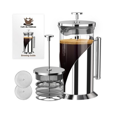 Cafe Du Chateau Stainless Steel French Press Coffee Maker - 34oz In... Fast Ship