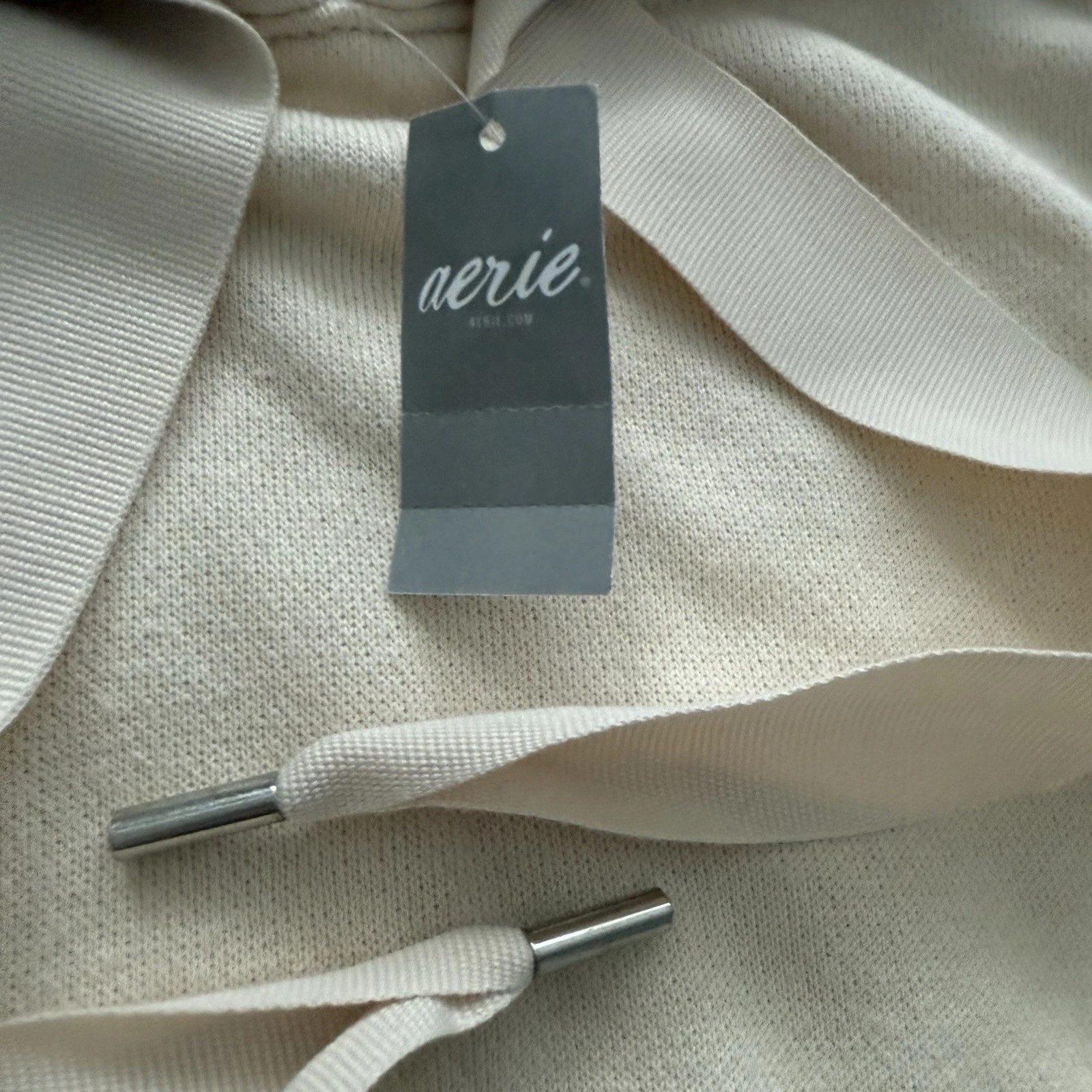 OFF WHITE Felpa Aerie oversize con cappuccio avorio beige panna XXS nuova con etichette