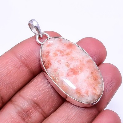 Golden Sunstone 925 Sterling Silver Handmade Pendant 1.87'' P54, Christmas Gift