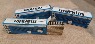 Vintage Märklin gerader Gleisabschnitt 52 Stück 5106 in OVP / lose
