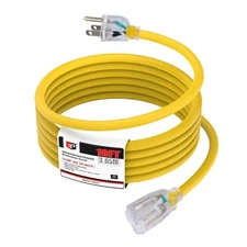 Ep 10 Ft 14/3 Lighted Outdoor Extension Cord - 14 Gauge Sjtw Heavy Duty Yellow E