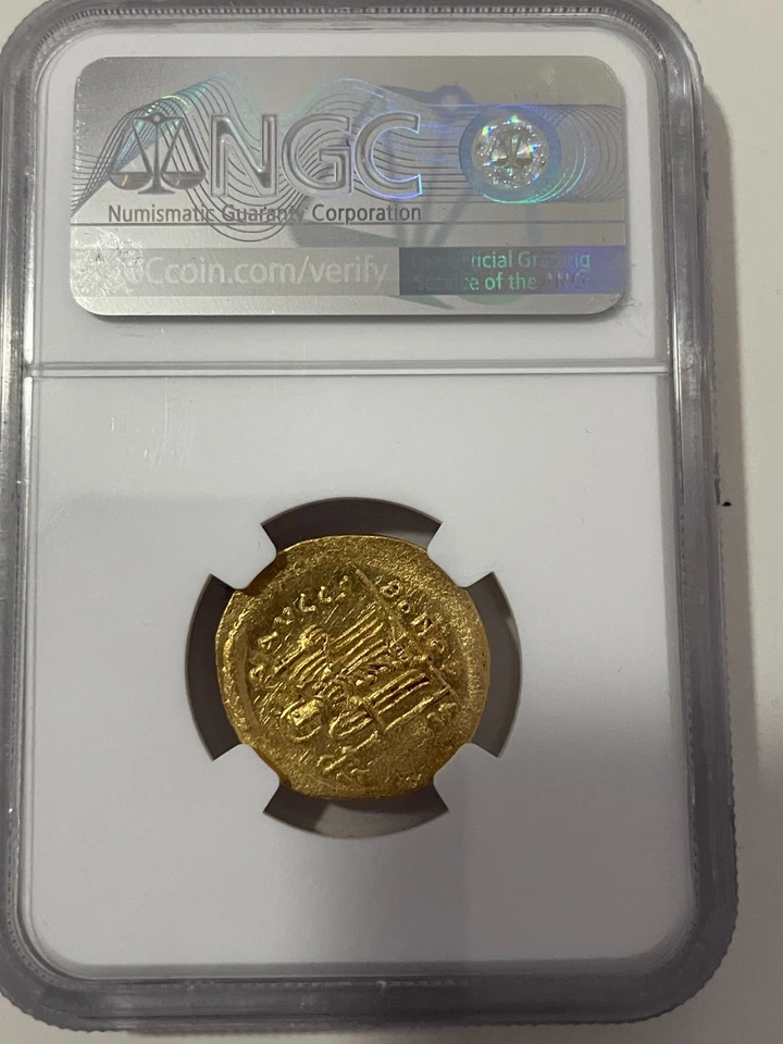 EMIBOR T12-7 .1 SOLIDO DE ORO.PHOCAS IMP. BIZANTINO, ENCAP NGC COMO CH AU 4,5 g - Imagen 2 de 4