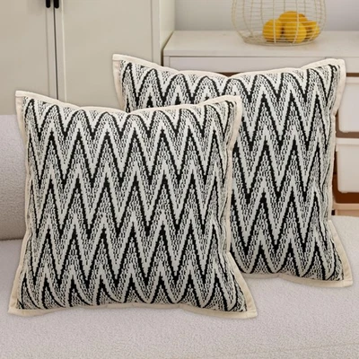 Geometrische Kissenbezüge 45x45 cm Chenille Weich Kissenhülle 2er Set für Mod... - Bild 1 von 4
