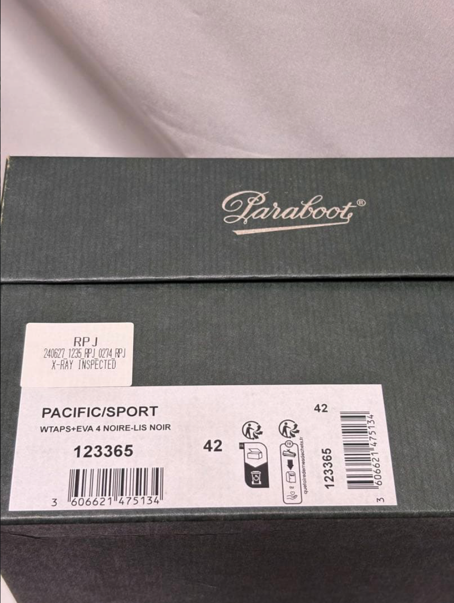 Paraboot Wtaps Pacific Black Leather Sport Sandals Shoes Size 42