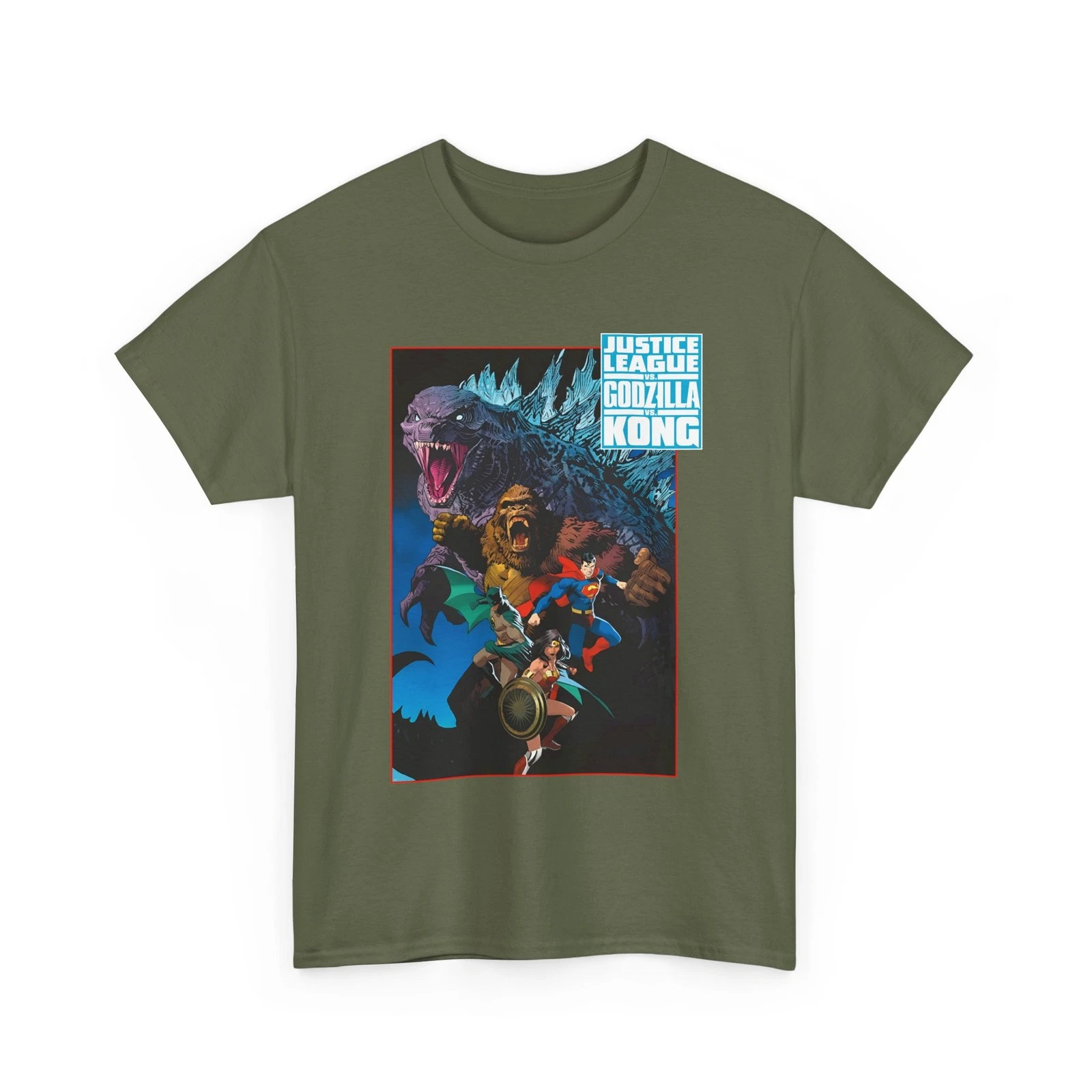 Justice League Vs god zilla Vs Kong T-Shirt - Dan Mora Art - Superman - DC Comics