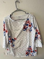 TALBOTs Women Floral Size Plus X COTTON-BLEND 3/4 Sleeve