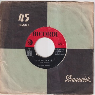 SANTO & JOHNNY - FR SP 45t - SLEEP WALK + 1