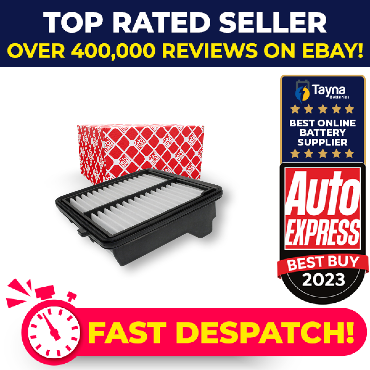 Air Filter fits HONDA JAZZ Mk3 1.3 2008 on L13Z1 17220RB0000 17220RB6Z00 Febi