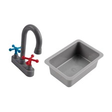 Kitchen Pretend Play Toy Mini Sink and Faucet for Boys and Girls Gathering