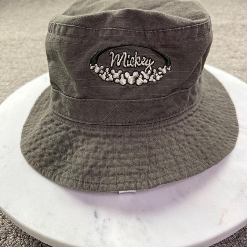 Disney Bucket Hat Unisex OS Olive Green Ripstop Floral Lining Walt Disney World