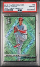2018 Panini Chronicles - Spectra Shohei Ohtani #35 Neon Green Prizm /49 RC PSA 8