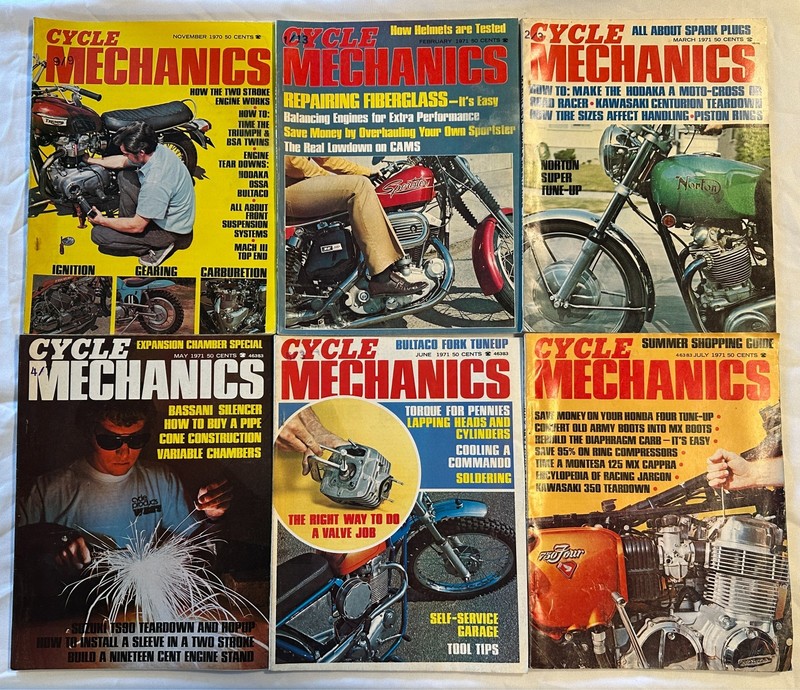 Cycle Mechanics Magazines 1970 - 1971 Lot of 6