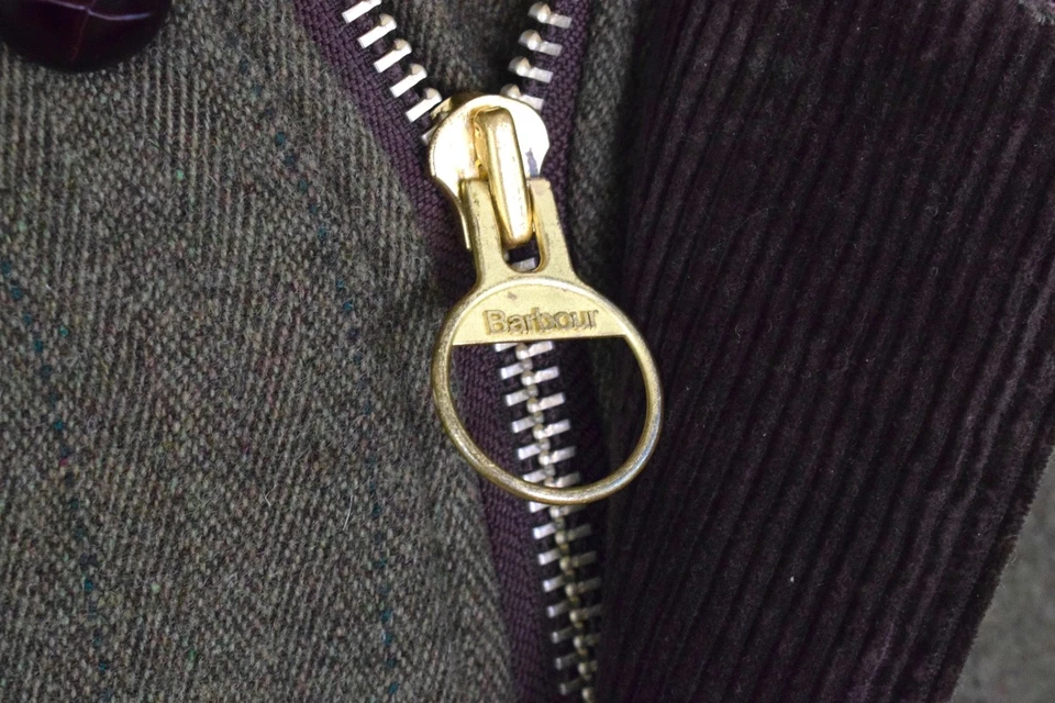 Vintage BARBOUR Derby Tweed Hunting Coat Size 46/56 Shooting XL 80's Herringbone - Image 3 of 4