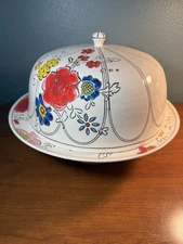 Molly Hatch Anthropologie Flower Patch Cake Stand With Dome Cover New and Unused