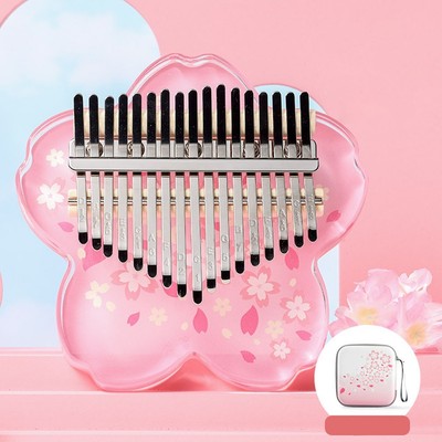 Schützen Sie Ihre Kalimba mit einer transparenten rosa Daumenbox 17 Tasten Kal