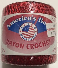 America's Best Rayon Crochet Embroidery Thread 100 yd Color 95 Sultan Red