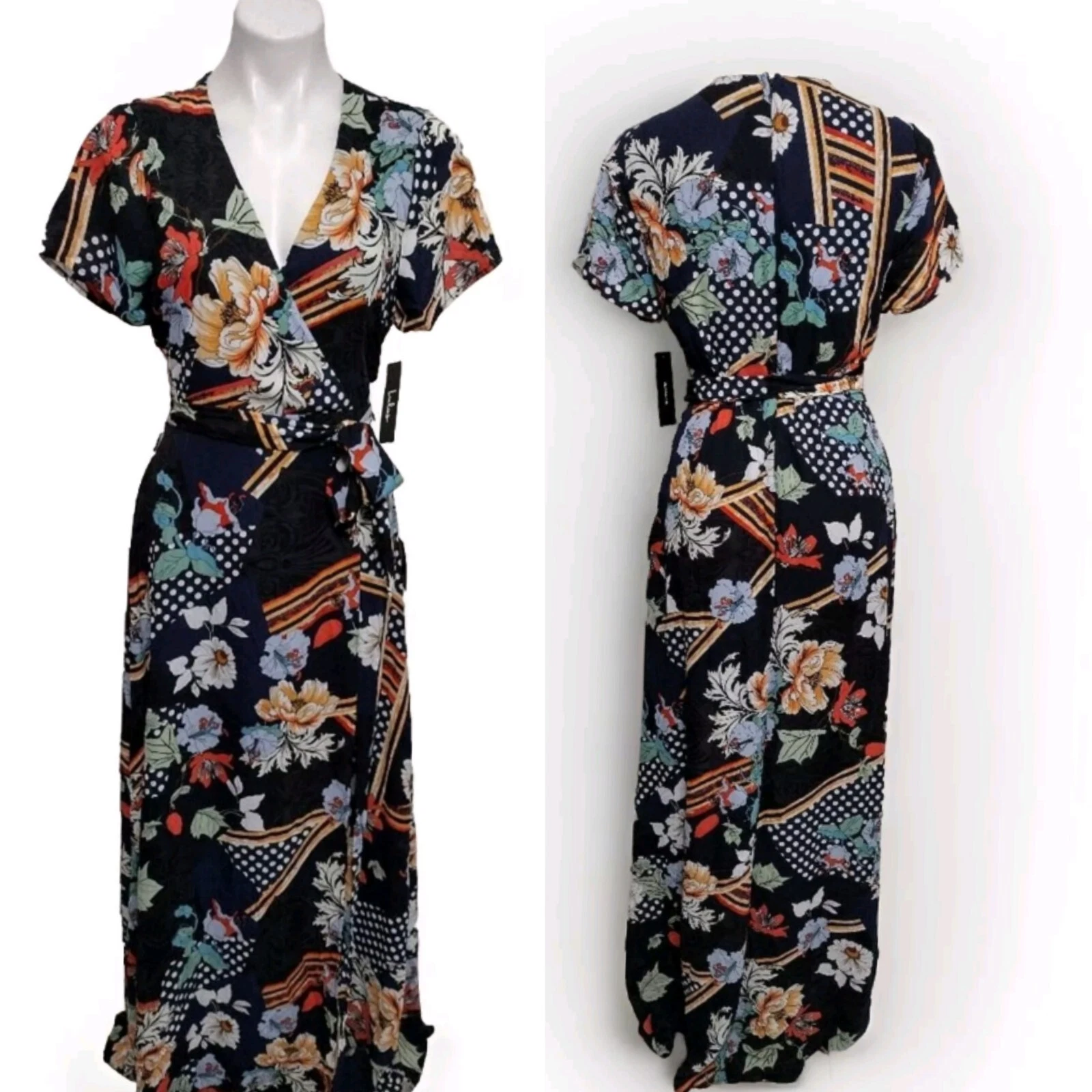 NWT Lulus Aleta Floral Print Surplice V-Neck Maxi Dress L – Resort Wedding Guest