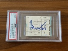 March 26 1972 LAKERS SET NBA RECORD 69 WINS Jerry West Ticket Stub PSA 5/Auto 10