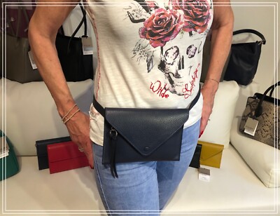 Leder Handtasche Becky Mit Gurtel In Blau Von Maxima Aus Mailand In Italien Ebay