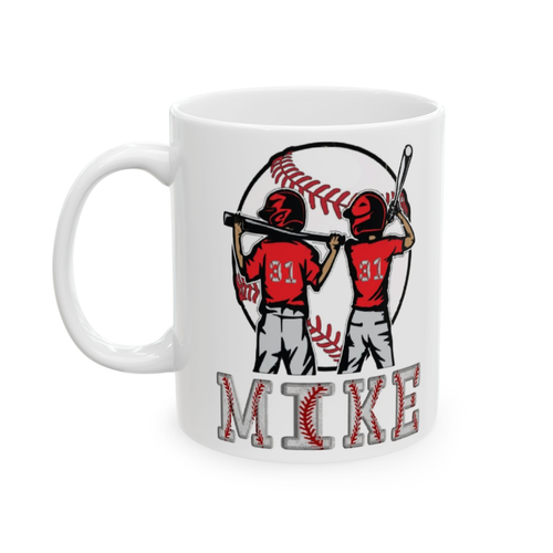 Kids Baseball League Personalized Name And Number Jersey Mug Gift Mug - Picture 5 of 8