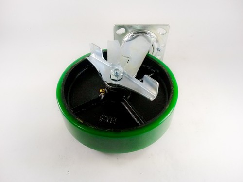 8" x 2" Polyurethan auf Gusseisen - drehbar mit Bremse (4EA) - Bild 4 von 4