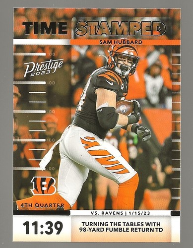 2023 Panini Prestige Football Sam Hubbard Time Stamped Insert #TS-8 Xtra Points