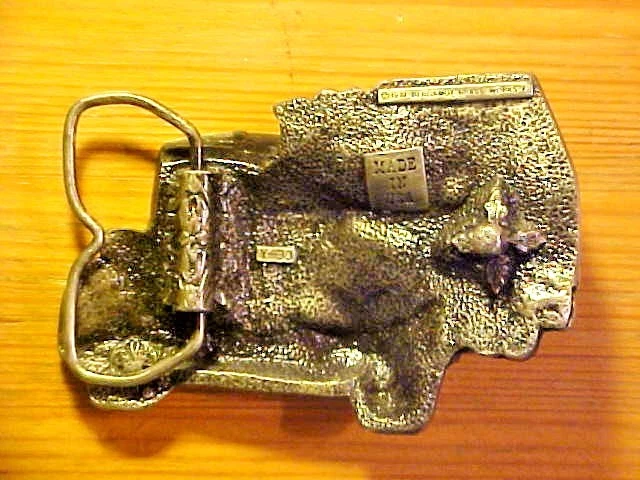 Camión Bergamot 1977 de latón con hebilla de cinturón de metal para hombre 2 1/2" X 3 1/2" M683 Foto 3 de 4