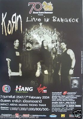 KORN 2004 BANGKOK, THAILAND ORIGINAL CONCERT TOUR POSTER - Alt