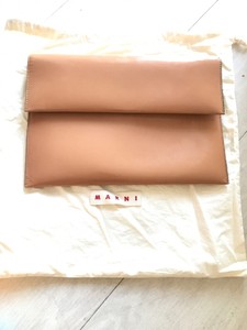 taupe patent leather clutch