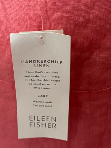 Neu mit Etikett Eileen Fisher rosa Leinen Trägerkleid mit Rüschensaum Größe S - Bild 6 von 8