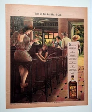 1992 Myers's Rum Woman & Monkey In A Bar Jump Up & Kiss Me Cocktail 90s Print Ad