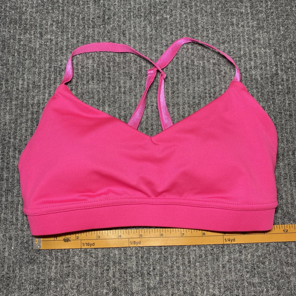 Forever 21 Sports Bra Womens S Hot Pink Strappy Back Removable