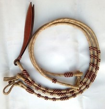 New Hand Braided Brown Rawhide Show Romel Reins Horse tack Natural