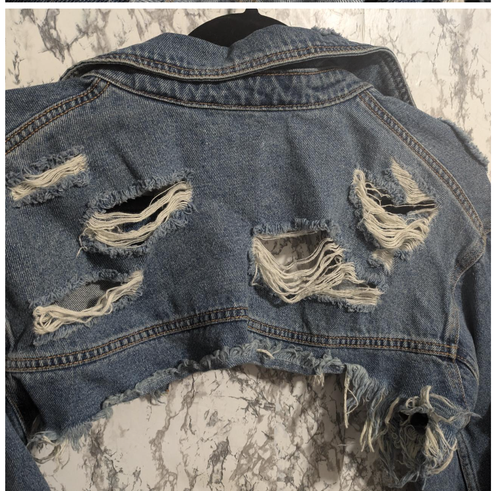 Cello Cropped Distressed Denim Jacket - Picture 6 of 6