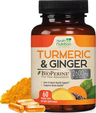 Turmeric Supplement Curcumin 2600Mg - with Organic Ginger Turmeric, Bioperine