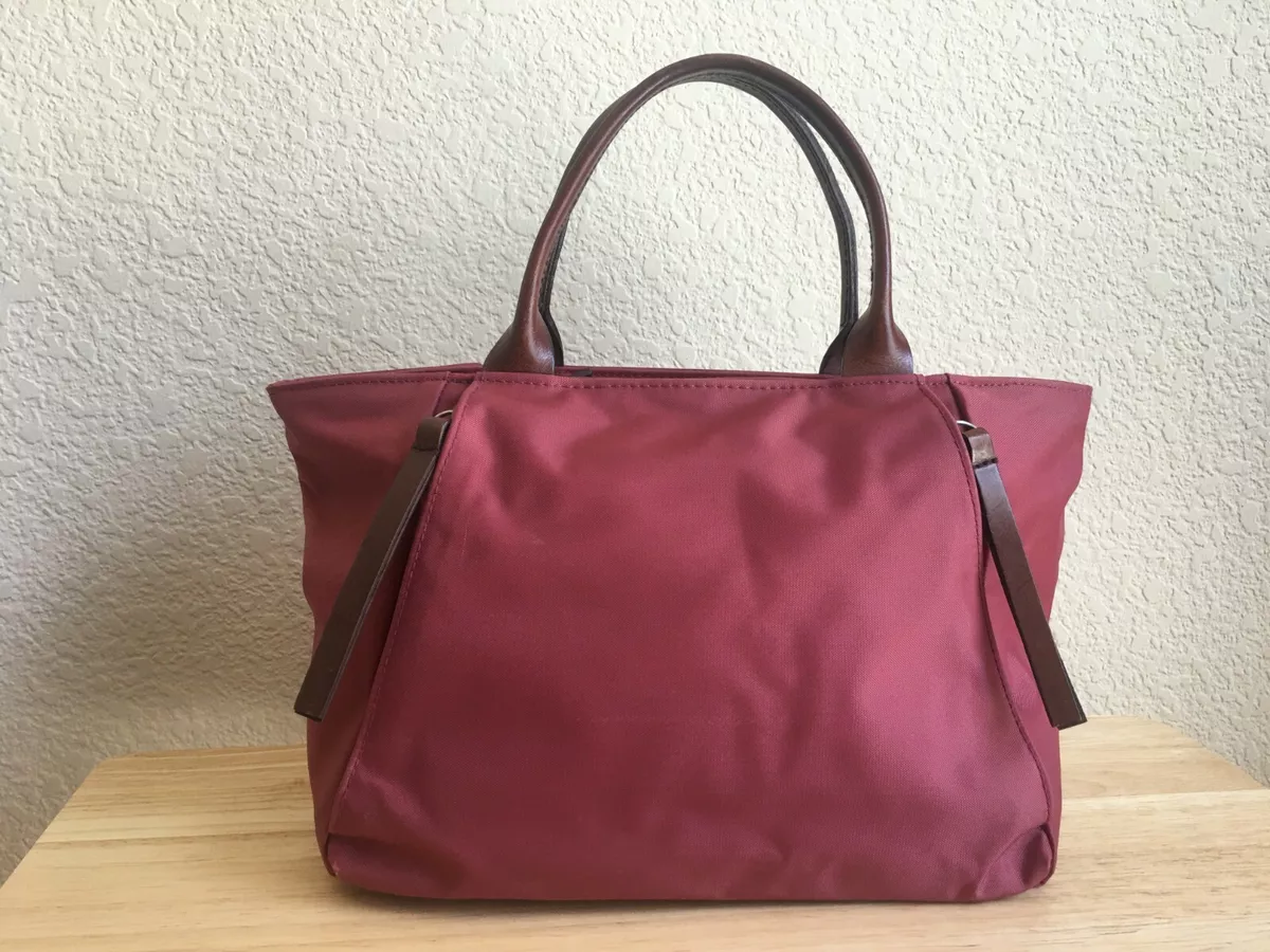 BANANA REPUBLIC Woman s Burgundy Canvas Tote Handbag