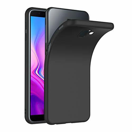 AICEK Cover per Samsung Galaxy J6 Plus, Cover Galaxy J6+ Nero Silicone (U0Y)