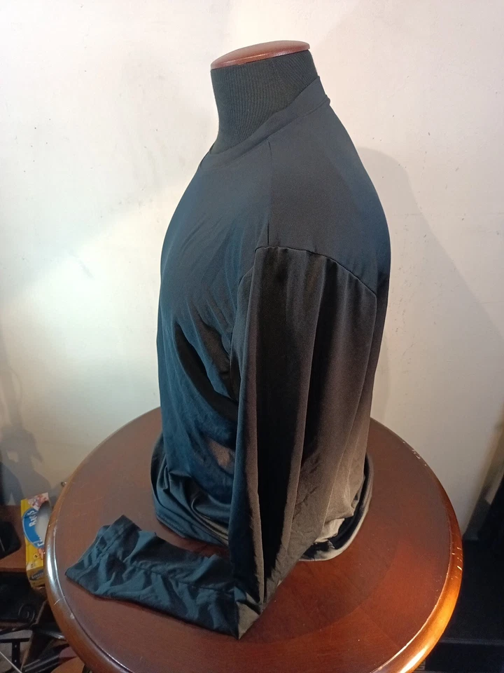 Camisa impermeable capa base para hombre XL mezcla de poliéster manga larga negra Foto 4 de 4