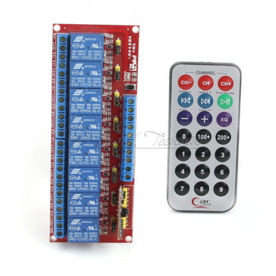 Multi-function Infrared Remote Control 8-Channel Relay Module 12V Bidirectional