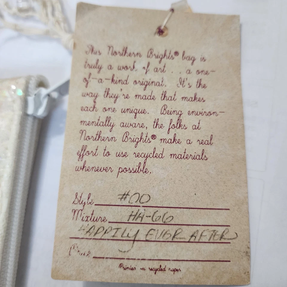 Bolsa de noiva Northern Brights Happily Ever After confete arte reciclada rara vintage - Imagem 4 de 4