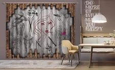 3D Retro Style Hairstyle ZHUA1399 Photo Curtain Window Blockout Fabric Amy 2023