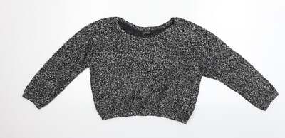 Topshop Damen grün Rundhalsausschnitt Baumwollmischung Pullover Größe 6