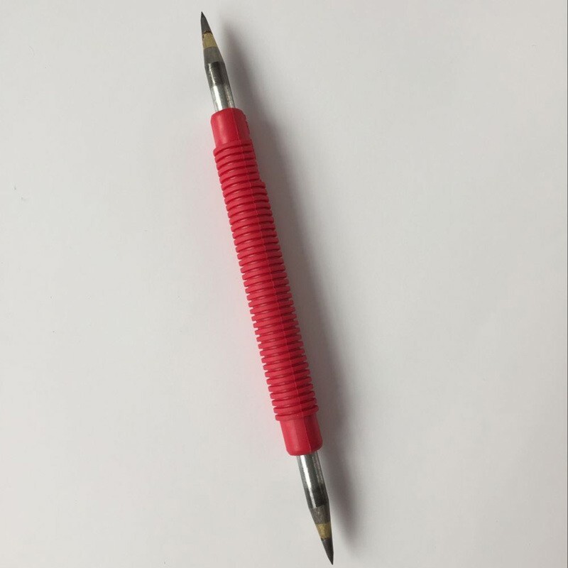 2 шт., с двойной головкой, из карбида вольфрама, наконечник, писец с кольцом, гравировальная ручка, красный