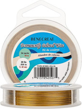 165-Feet 7-Strand Goldenrod Bead String Wire, 0.017Inch /0.46Mm Nylon Coated Sta