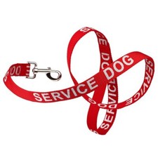 Reflective "SERVICE DOG" Leash W 1" x L 48" - Red