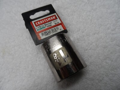 #ad #ad Craftsman 1 2quot; Drive Standard SAE Socket 1 1 8quot; laser 12 pt USA NIP PN 34056 $26.95